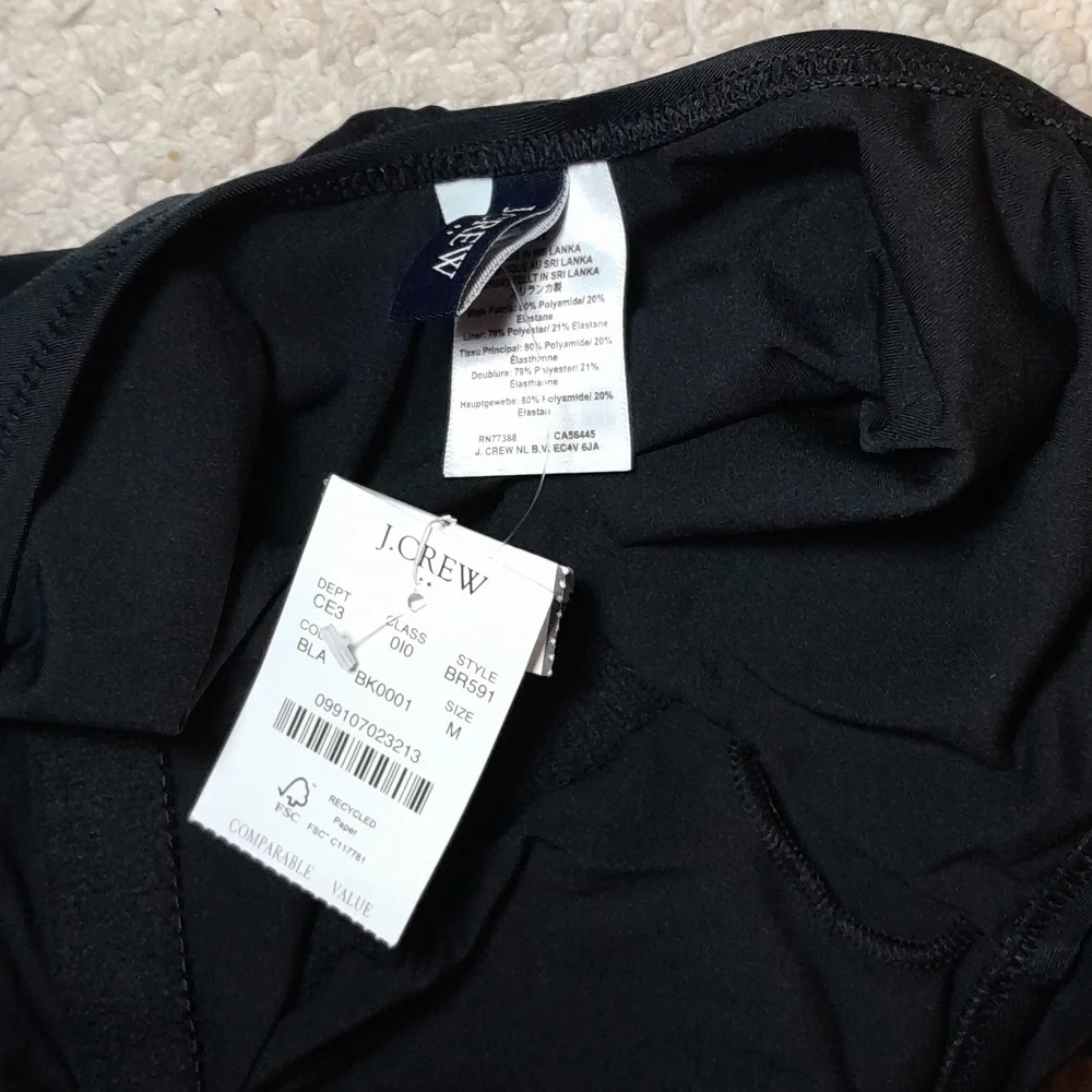 J CREW FACTORY  Black One Piece Swim Suit With Bow Ties On Each Shoulder Size M - Picture 10 of 14